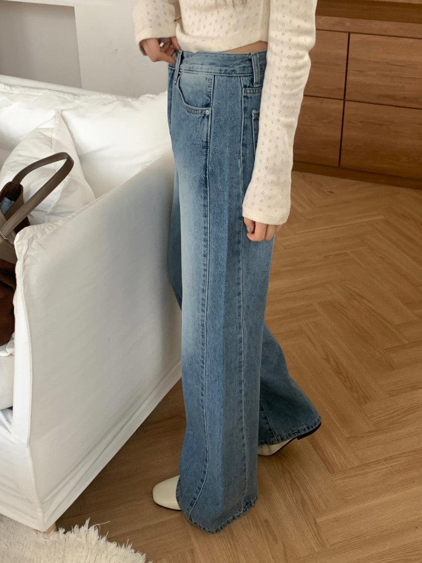 * light blue semi-wide denim