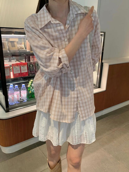 * Soft Oversized Plaid Shirt