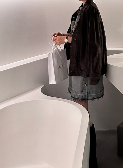 * Button Denim Dress