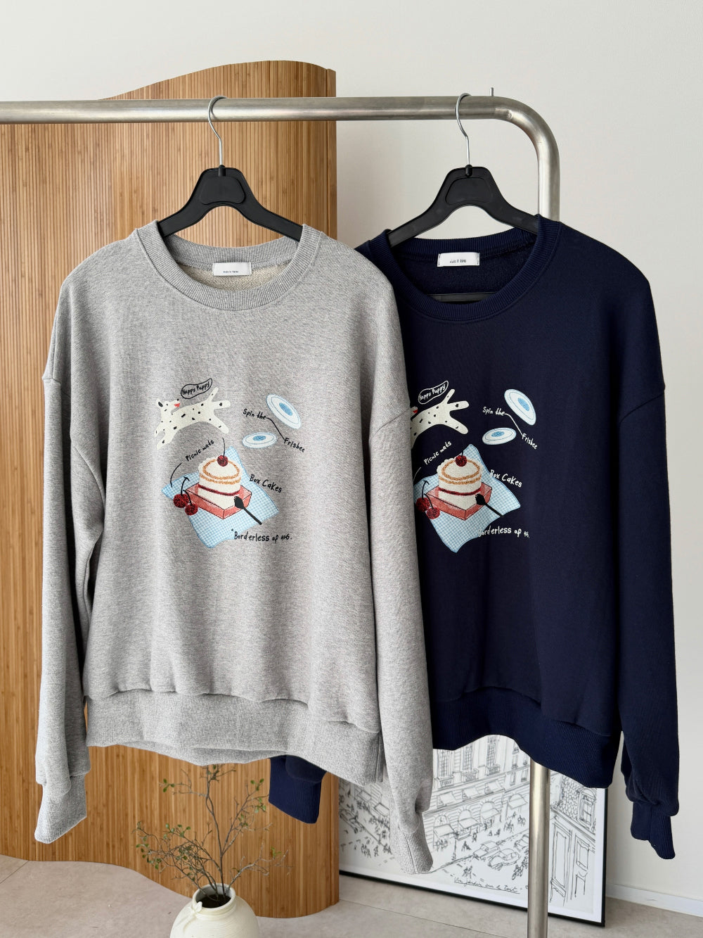 *Picnic Print Sweatshirt