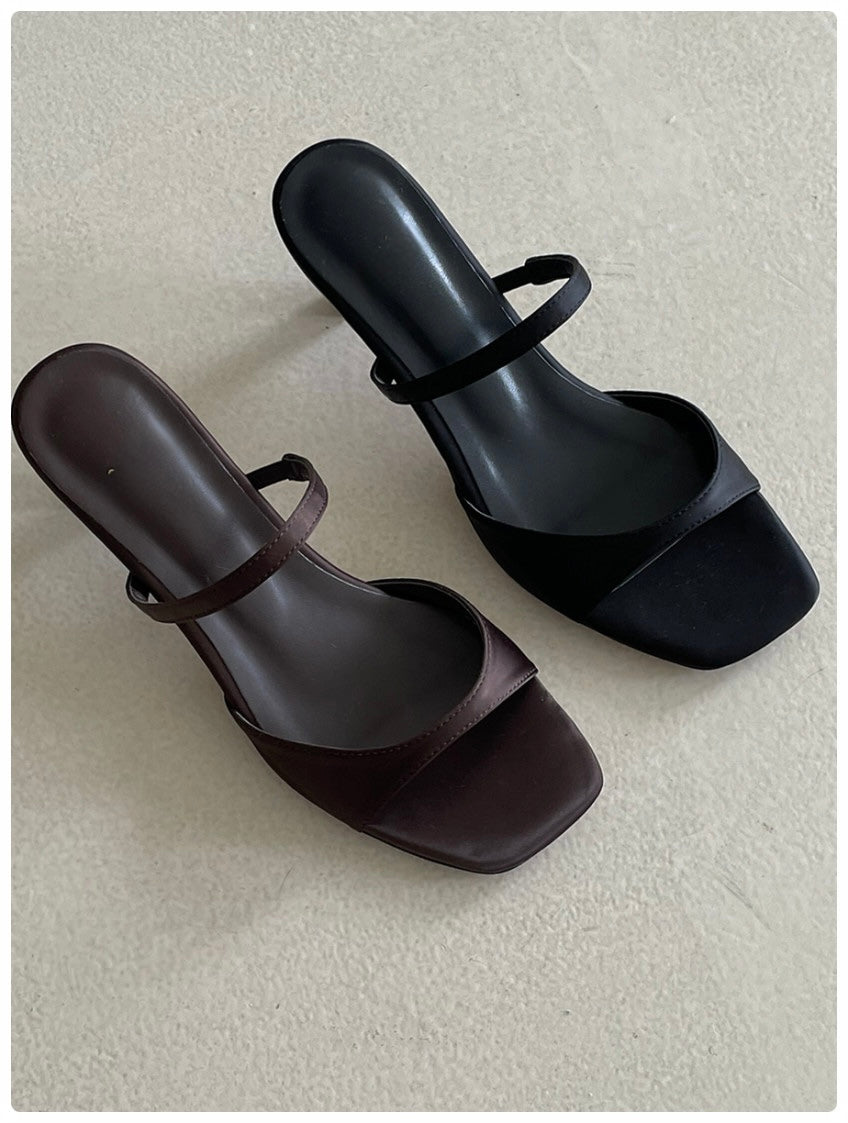 Square Toe Strap Mule Sandals