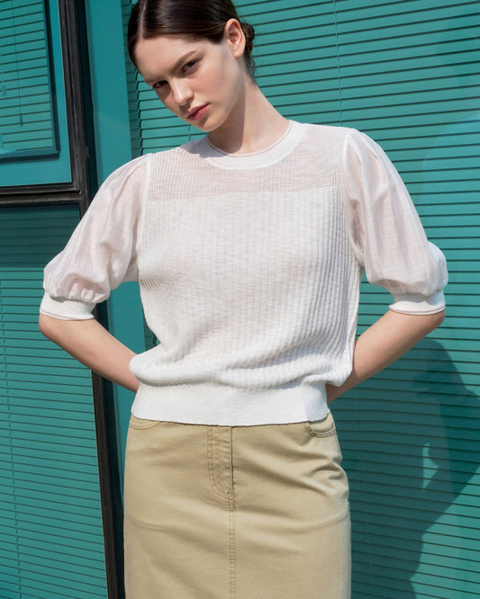 Soft Sleeve Knit Blouse