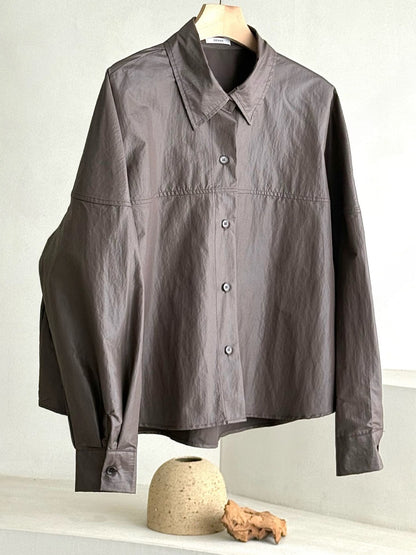 Matte Leather-Look Shirt Jacket