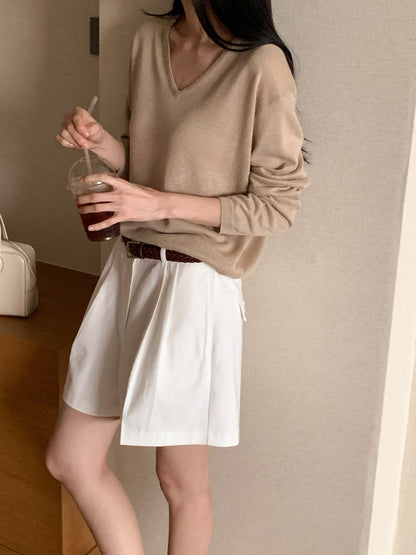 * Summer Linen V-neck Knit