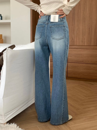 * light blue semi-wide denim