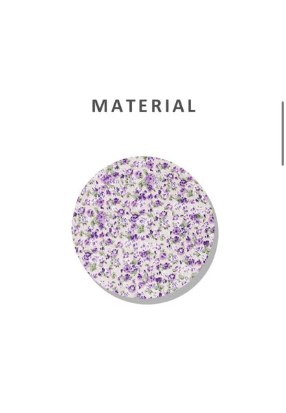 * Lavender Floral Puff Dress