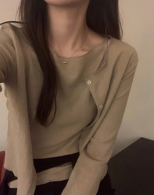 *Pleated Tank & Cardigan Set