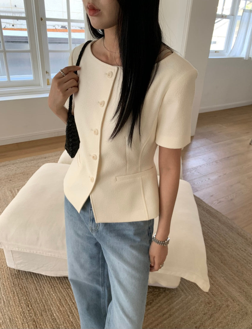 * Boatneck Tweed Jacket