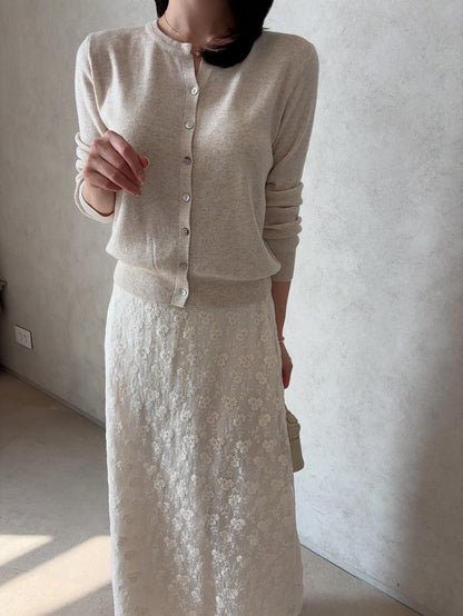 *Floral Lace Long Skirt