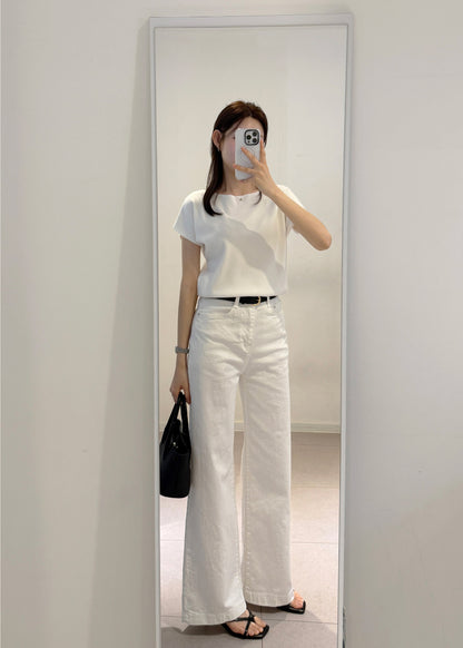 White Straight Denim