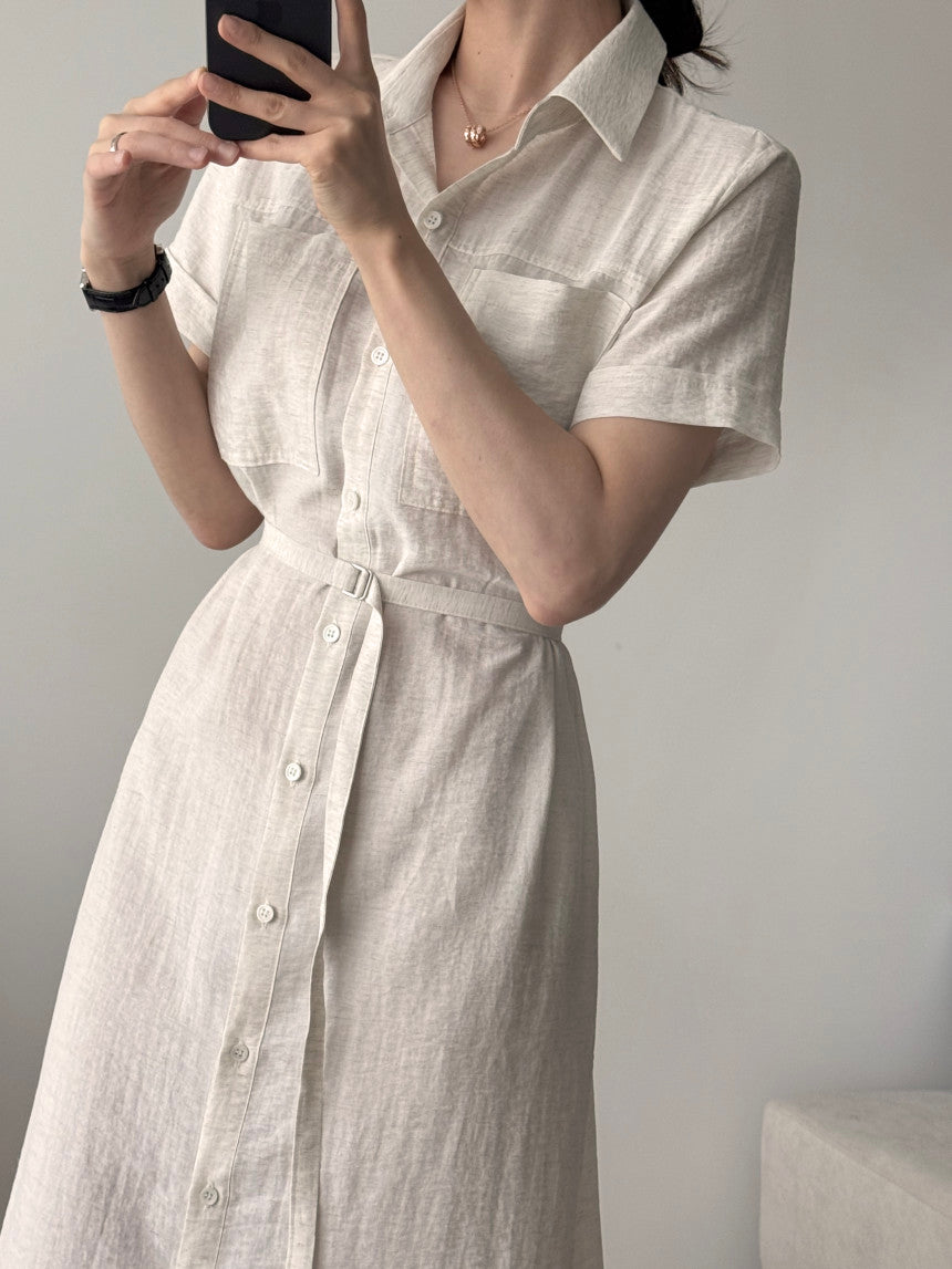 * Linen Pocket Dress