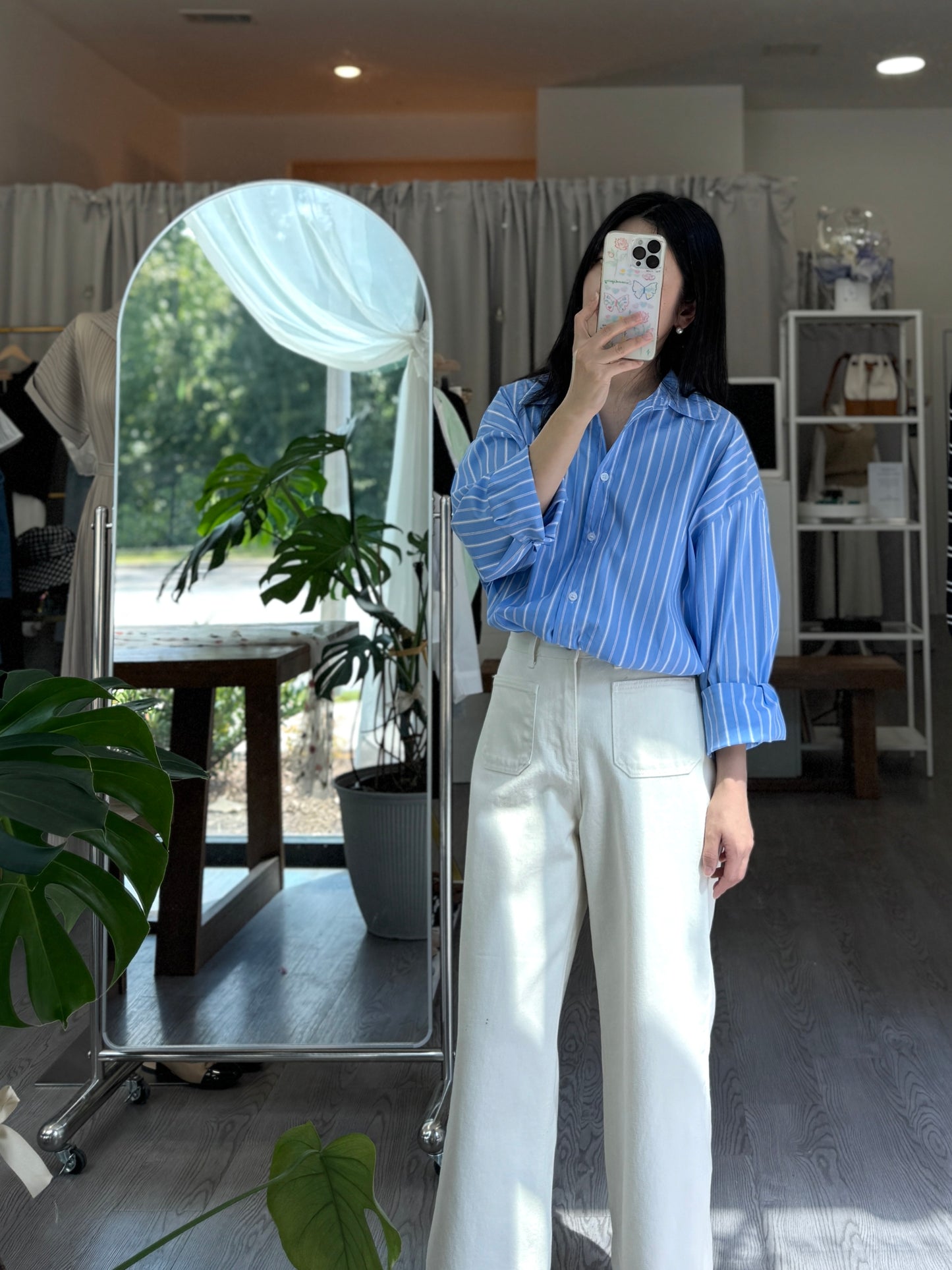 Fall Striped Button-Down Shirt(~9/8)