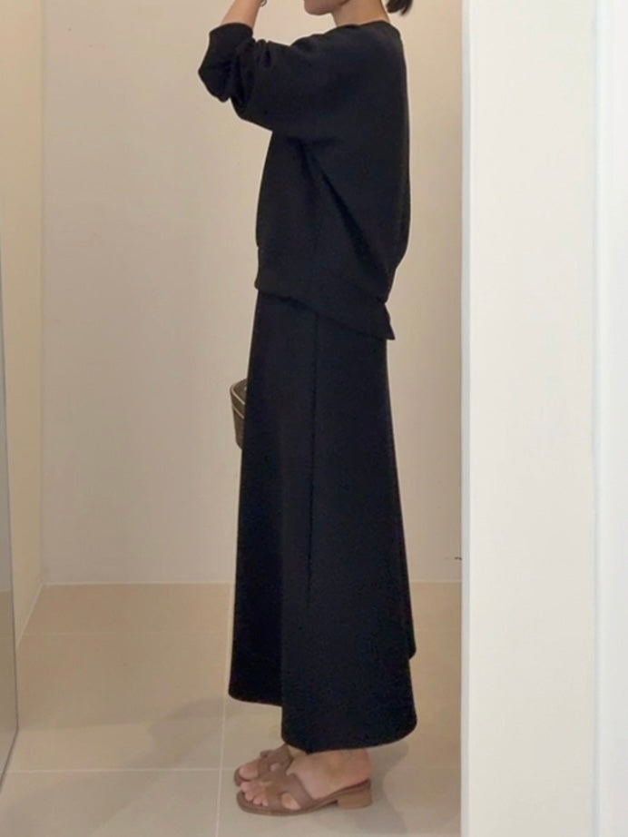 Sweatshirt & Long Skirt Set(~10/1)