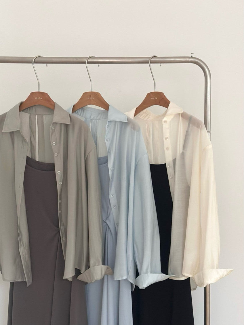* Back Ribbon Shirt & Dress Set