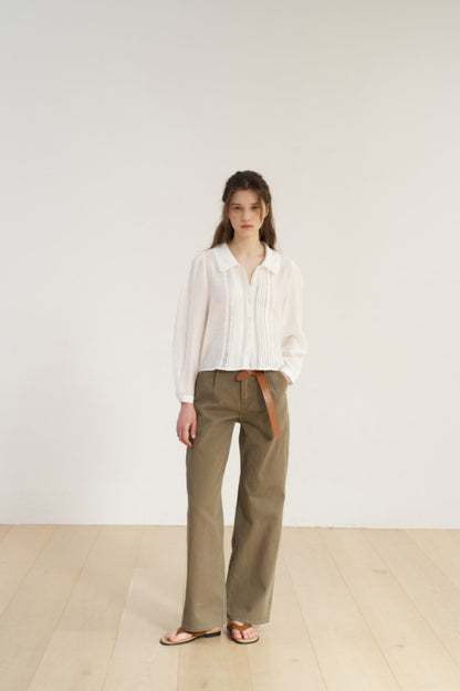 *Lace Pintuck Blouse