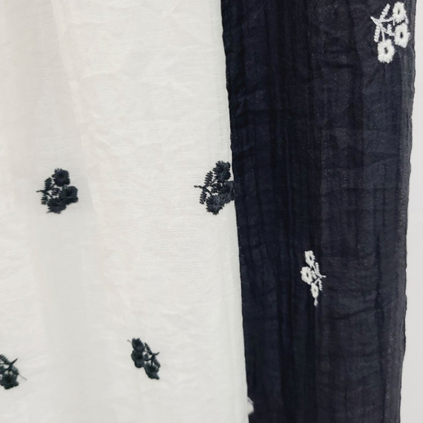 *Floral Embroidered Chiffon Skirt