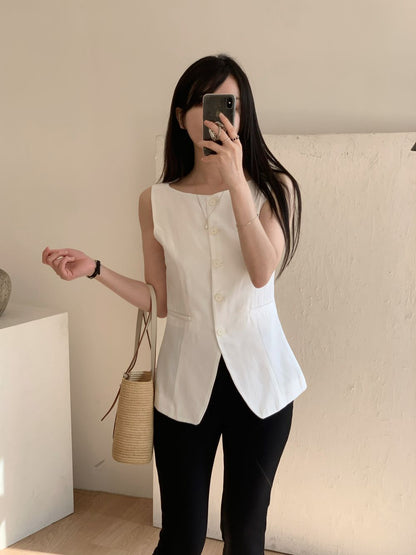 * Linen Blend Summer Vest