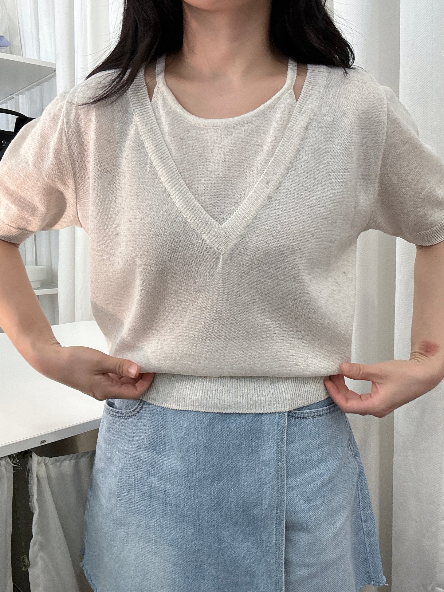 Layered Knit Top (~6/19)