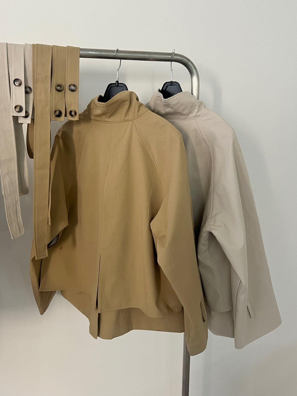 High-Neck Short Trench Jacket