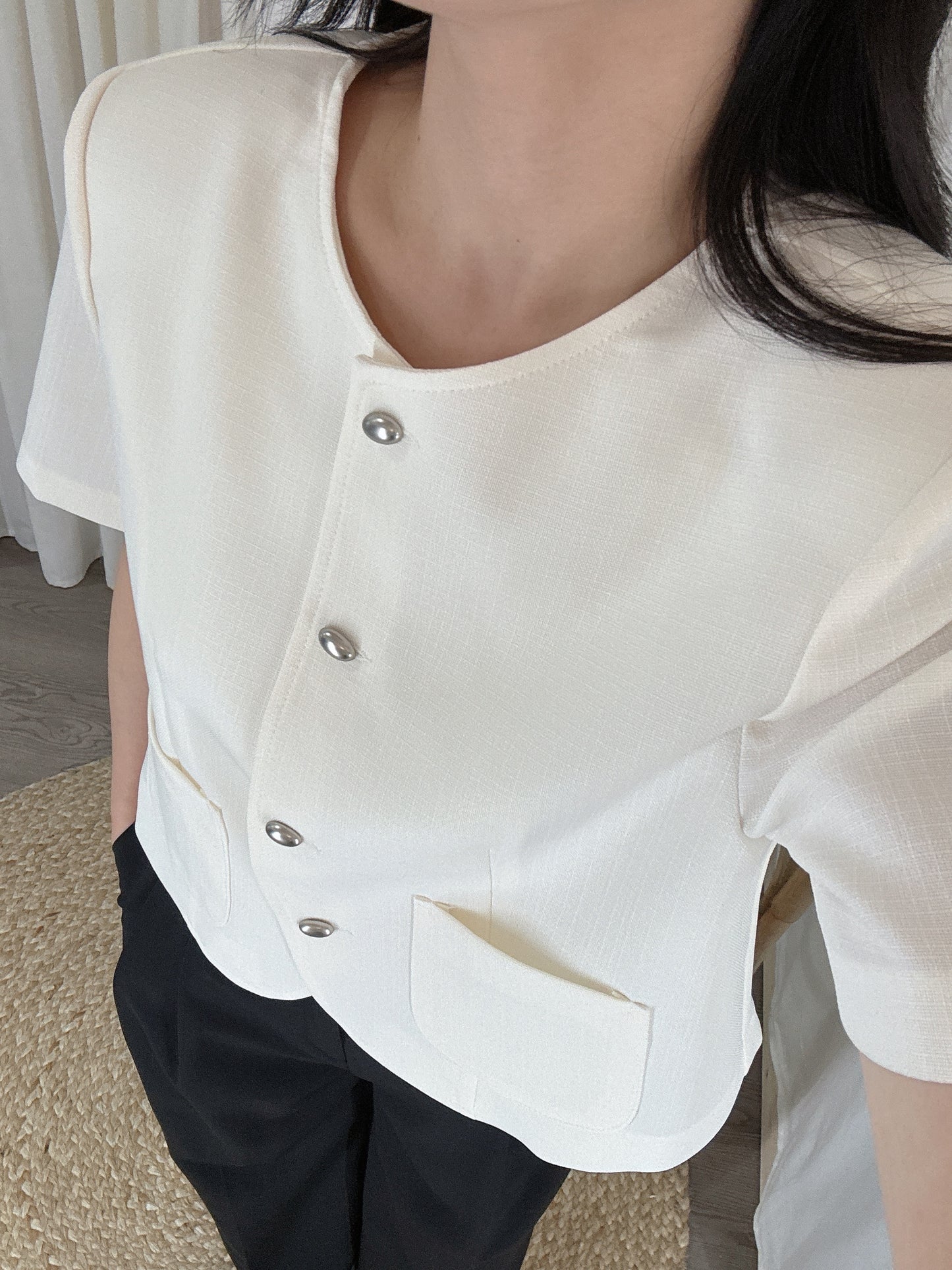 Round Collar Summer Jacket
