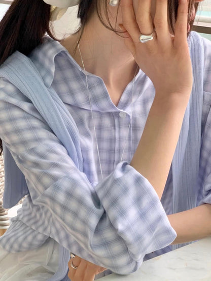 * Soft Oversized Plaid Shirt