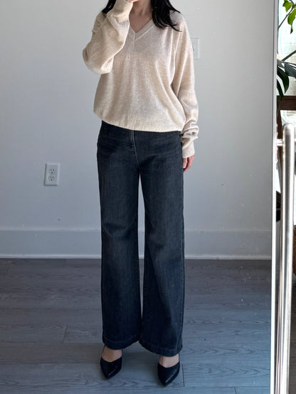 Gray Wide Straight Denim - AdoreMeU
