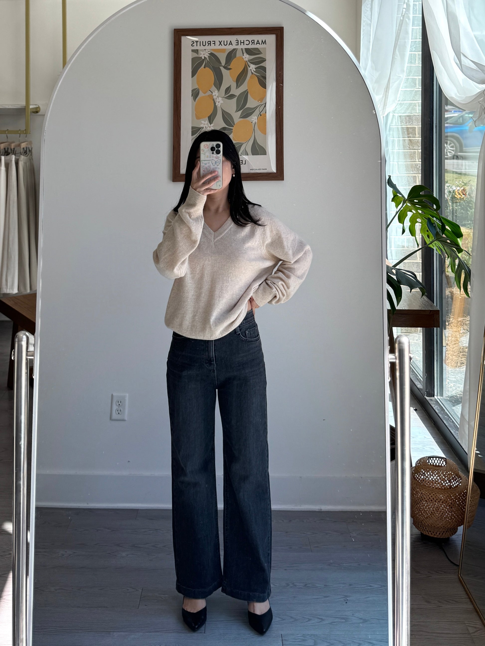 Gray Wide Straight Denim - AdoreMeU