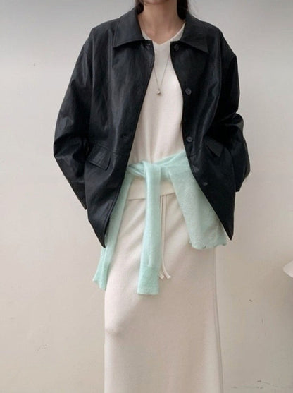 *Minimal Daily Leather Jacket