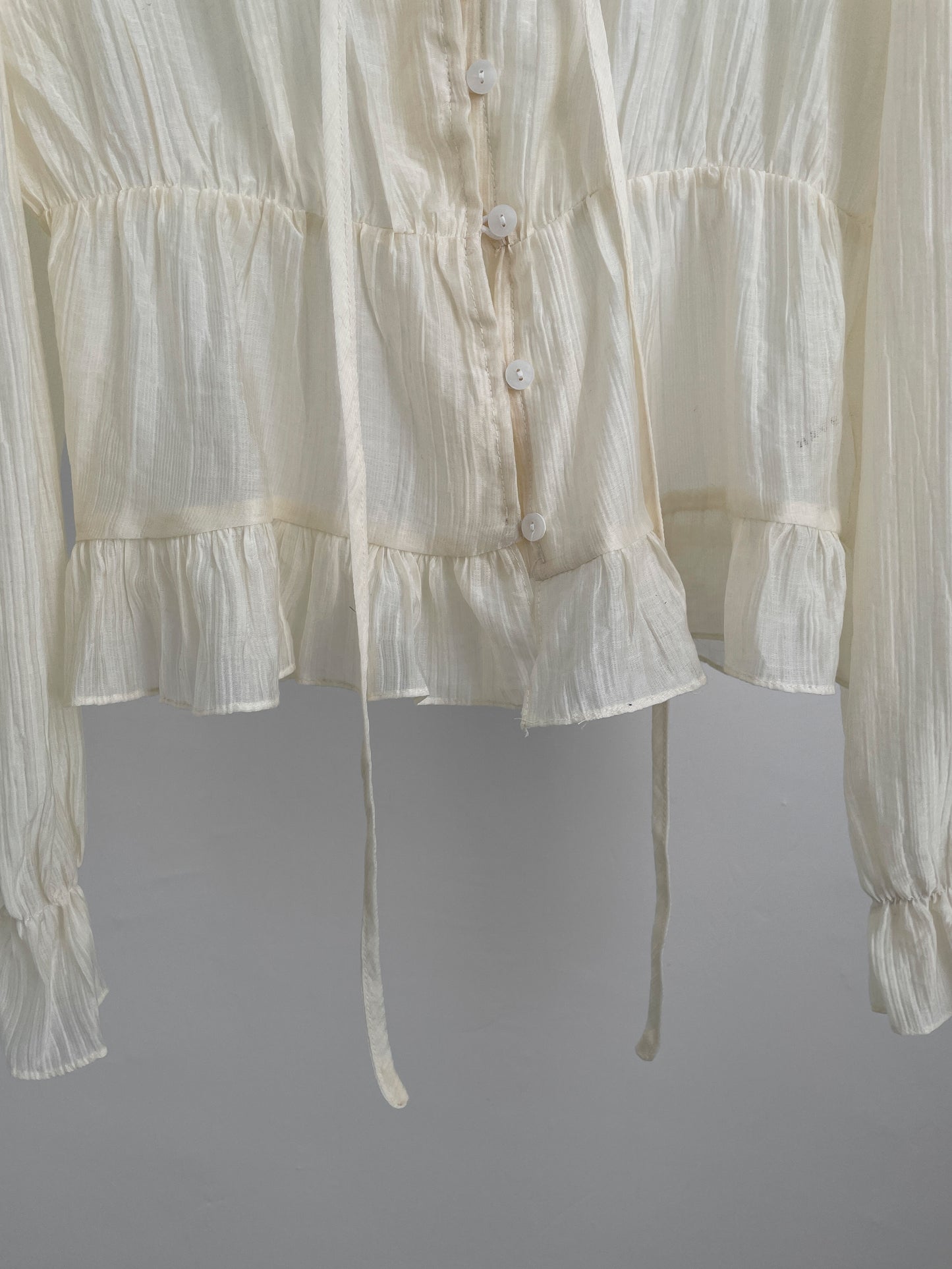 * Frill Cardigan Blouse