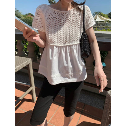 *Layered Crochet Knit Top