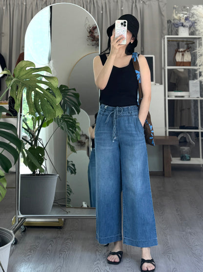 Banding Wide Denim - AdoreMeU
