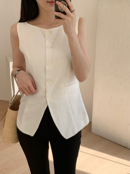 * Linen Blend Summer Vest