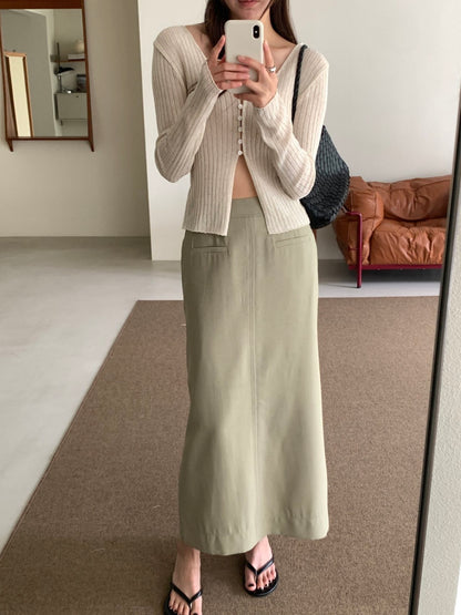 * Linen Blend Skirt