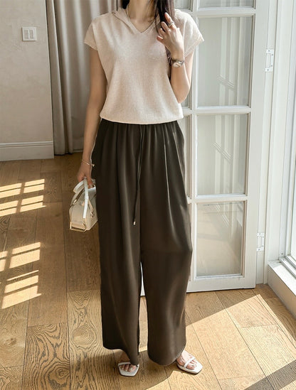 Hood Linen Knit Top (~7/31)