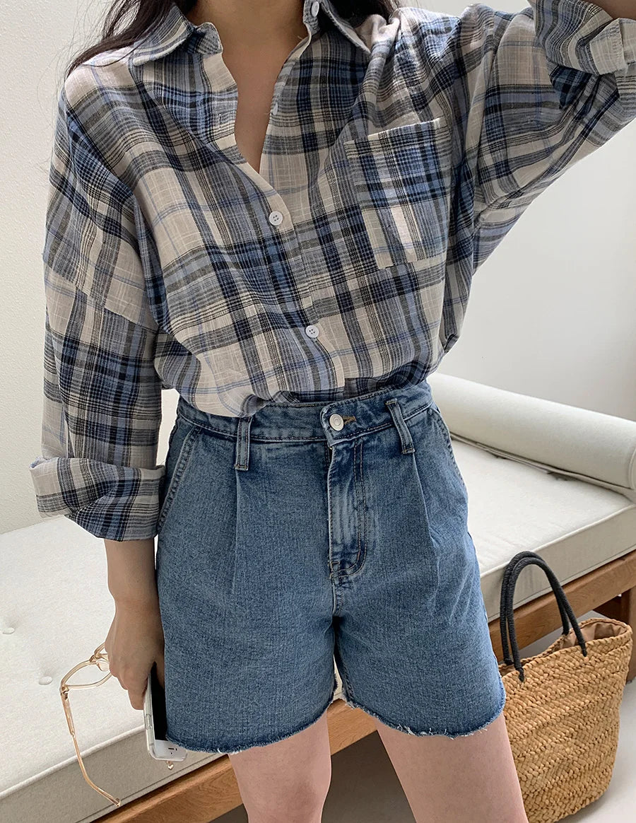 * Daily Oversized Check Shirt