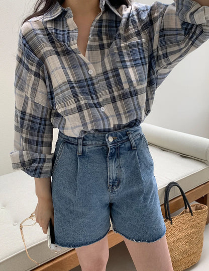 * Daily Oversized Check Shirt