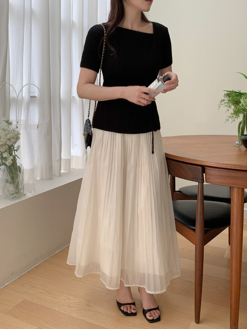 Air Chiffon Banding Skirt(~6/7)