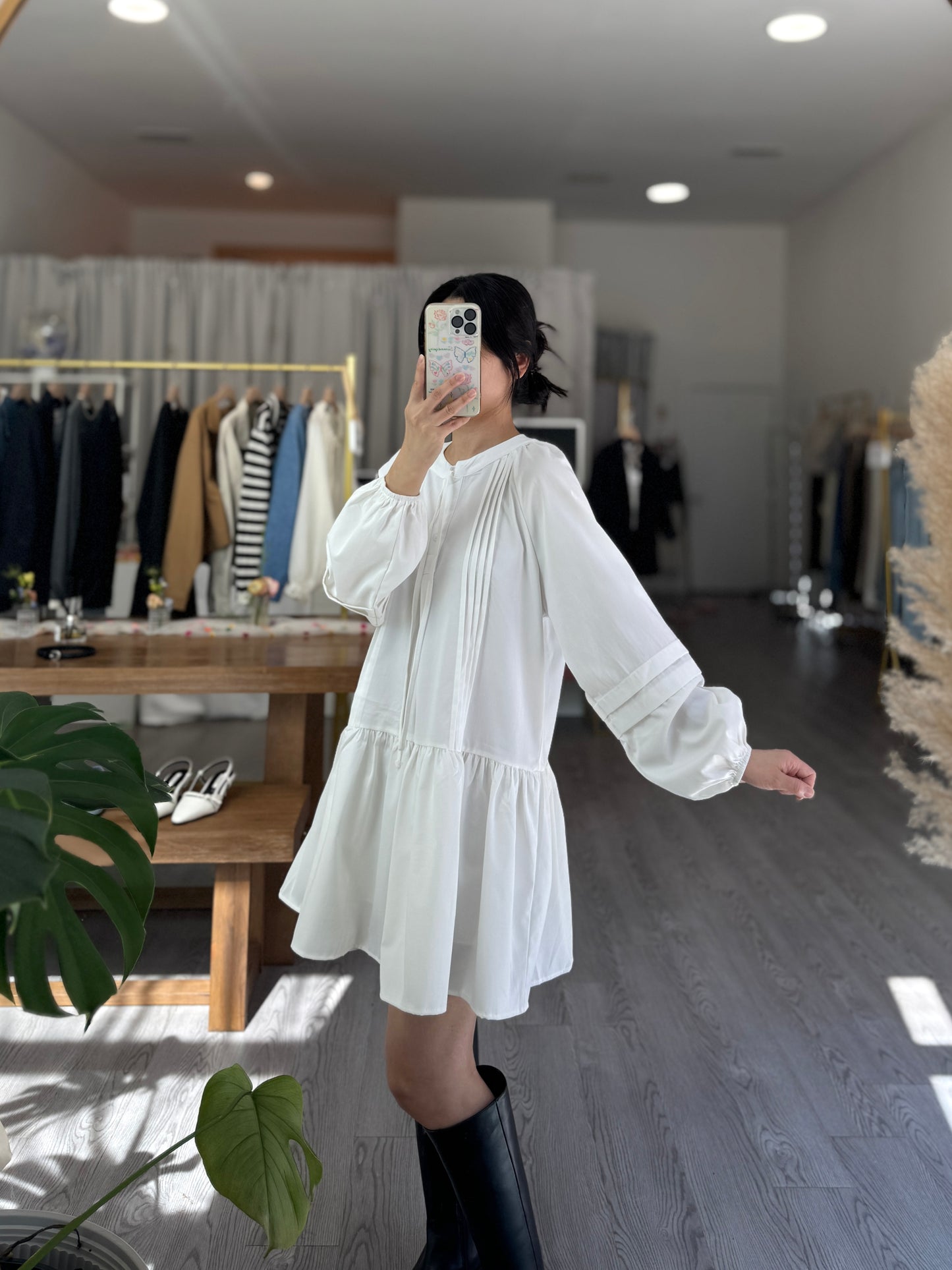 Leuin Pintuck Mini Dress(~10/8)