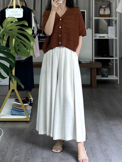 Linen Skirt Pants - AdoreMeU