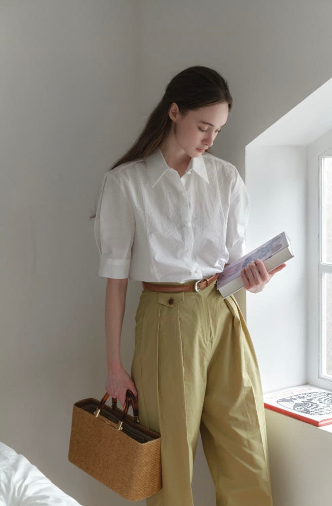 *Sheer Collar Blouse