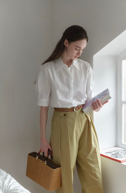 *Sheer Collar Blouse