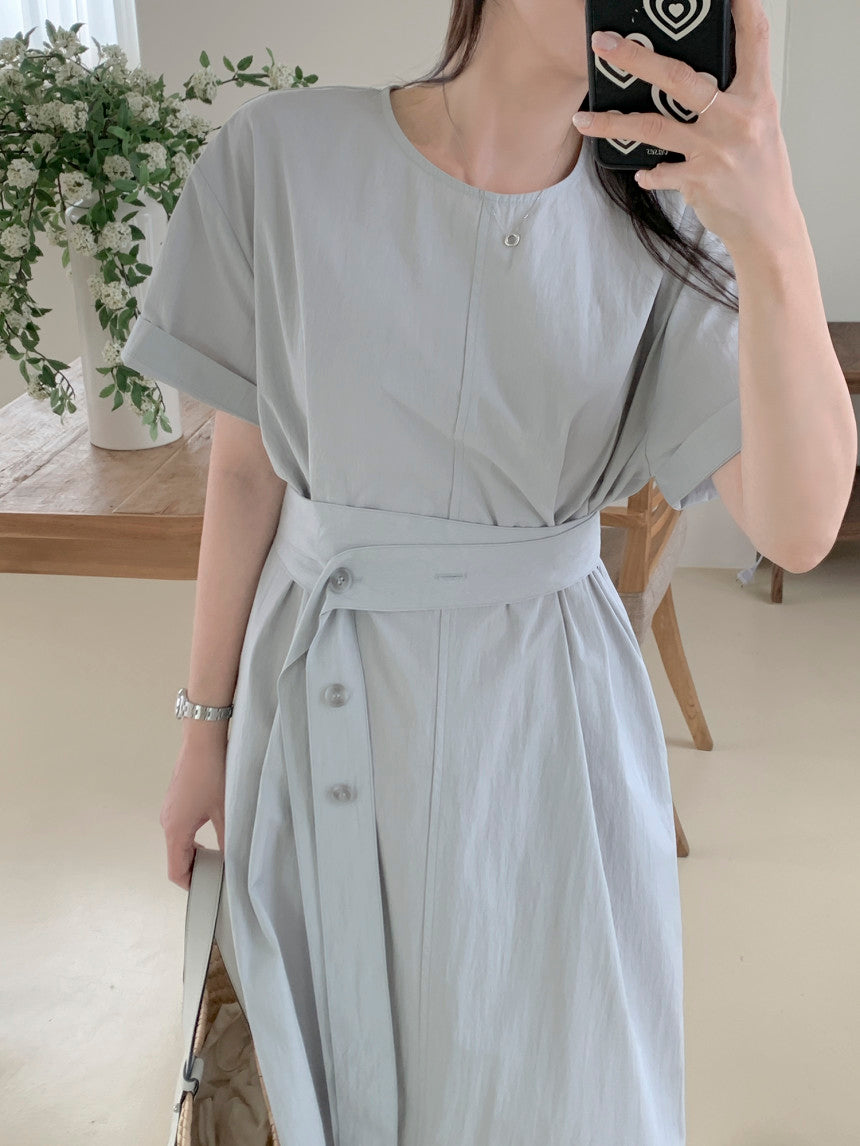 Button Belt Dress