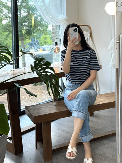 Heart Stripe T-shirt - AdoreMeU