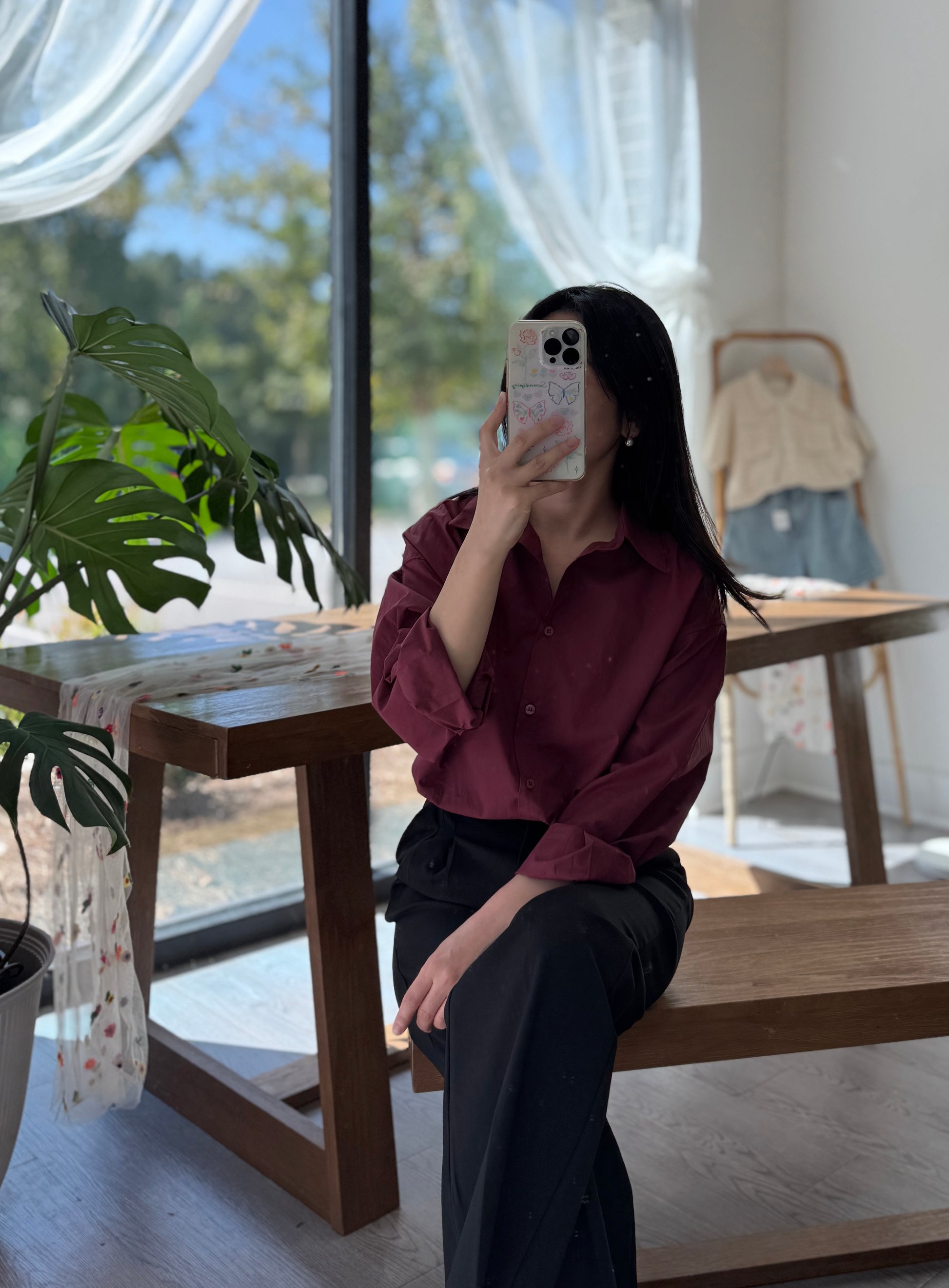 Oversized Solid Fall Shirt - AdoreMeU