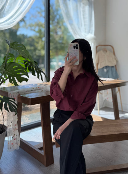Oversized Solid Fall Shirt - AdoreMeU