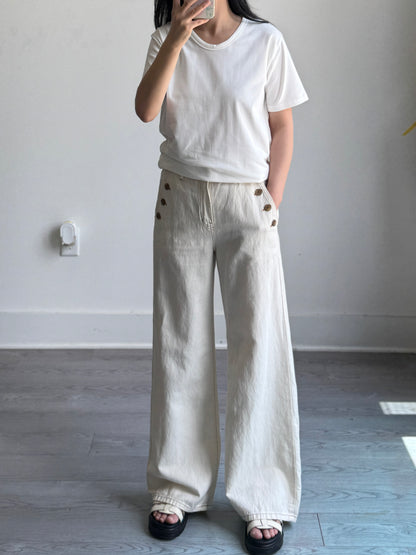 Three Button Ivory Pants - AdoreMeU