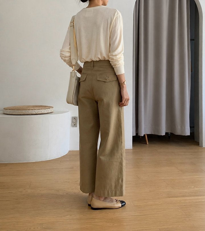 Loose Beige Cargo Pants