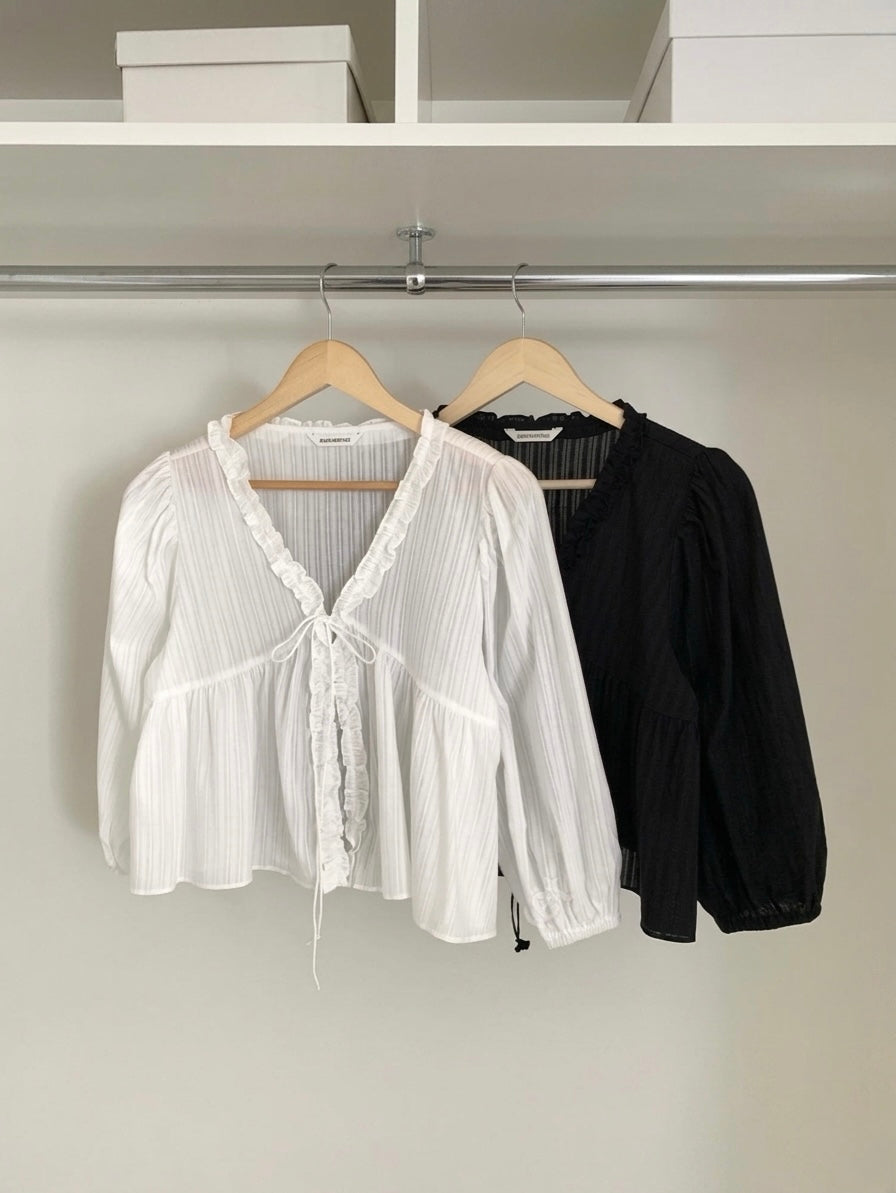 *Lovely Ruffle Cardigan Blouse