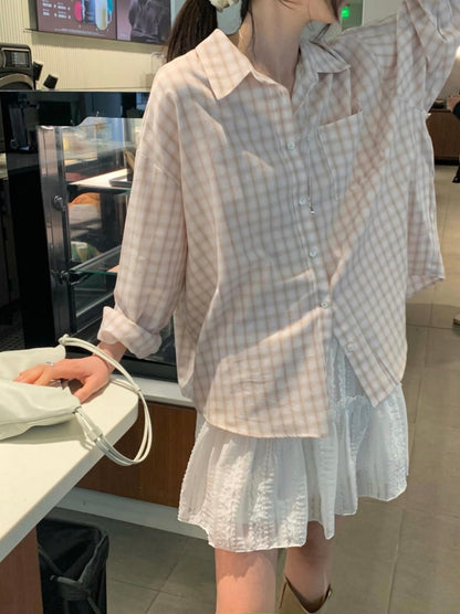 * Soft Oversized Plaid Shirt