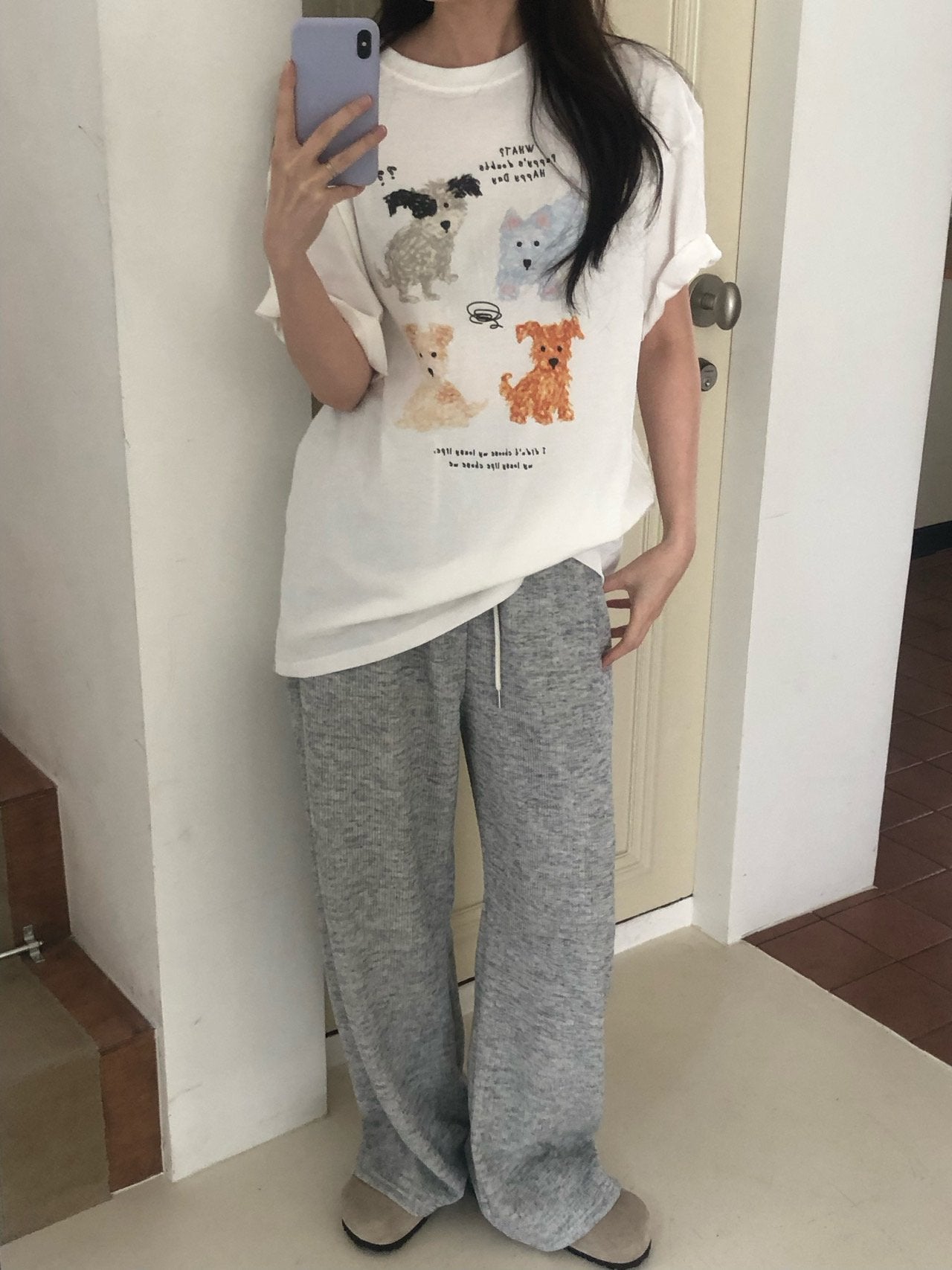 * Dog Graphic Oversized T-Shirt